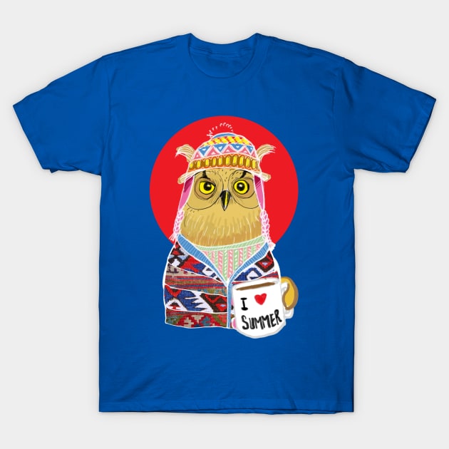 Summer owl T-Shirt by aligulec